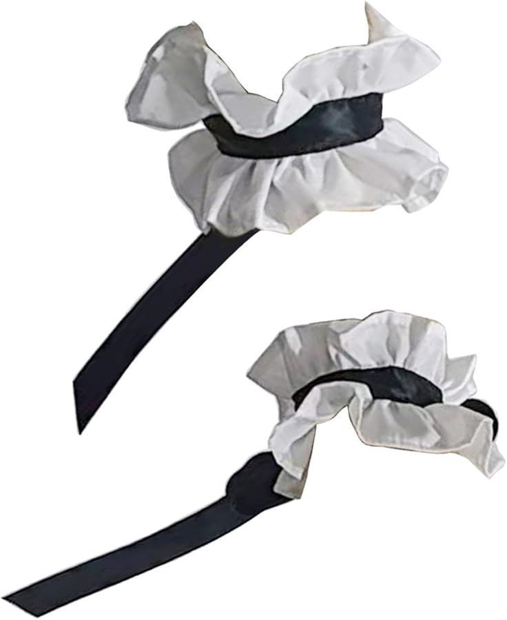 Black Anime Maid Ruffled Collar Wrist Cuffs Sleeves Vintage Modern Party Styling Photography Props Adjustable - Image 4